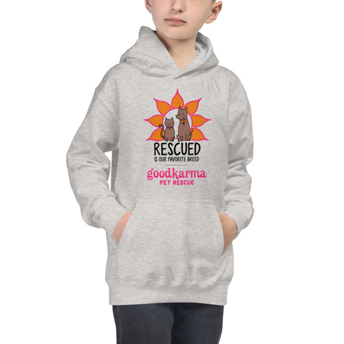 Rescued is our Favorite Breed Kids Hoodie
