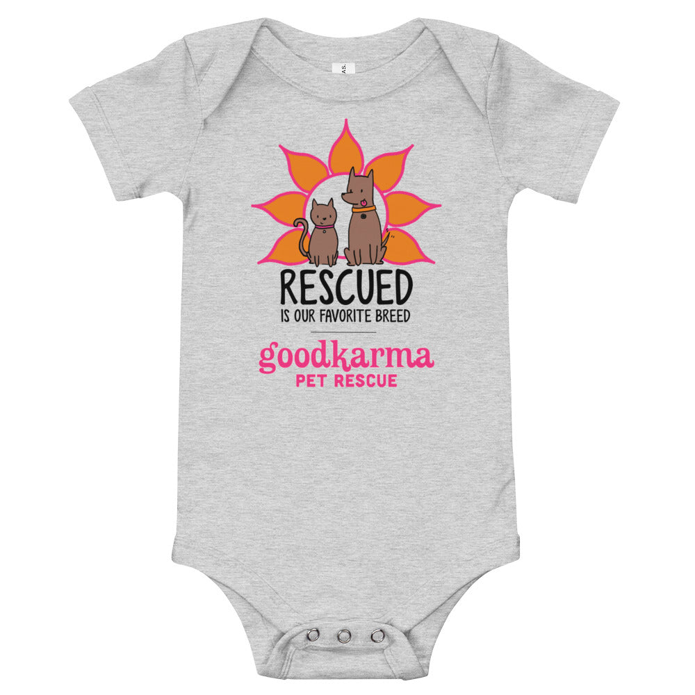 Rescued is our Favorite Breed Baby Onesies